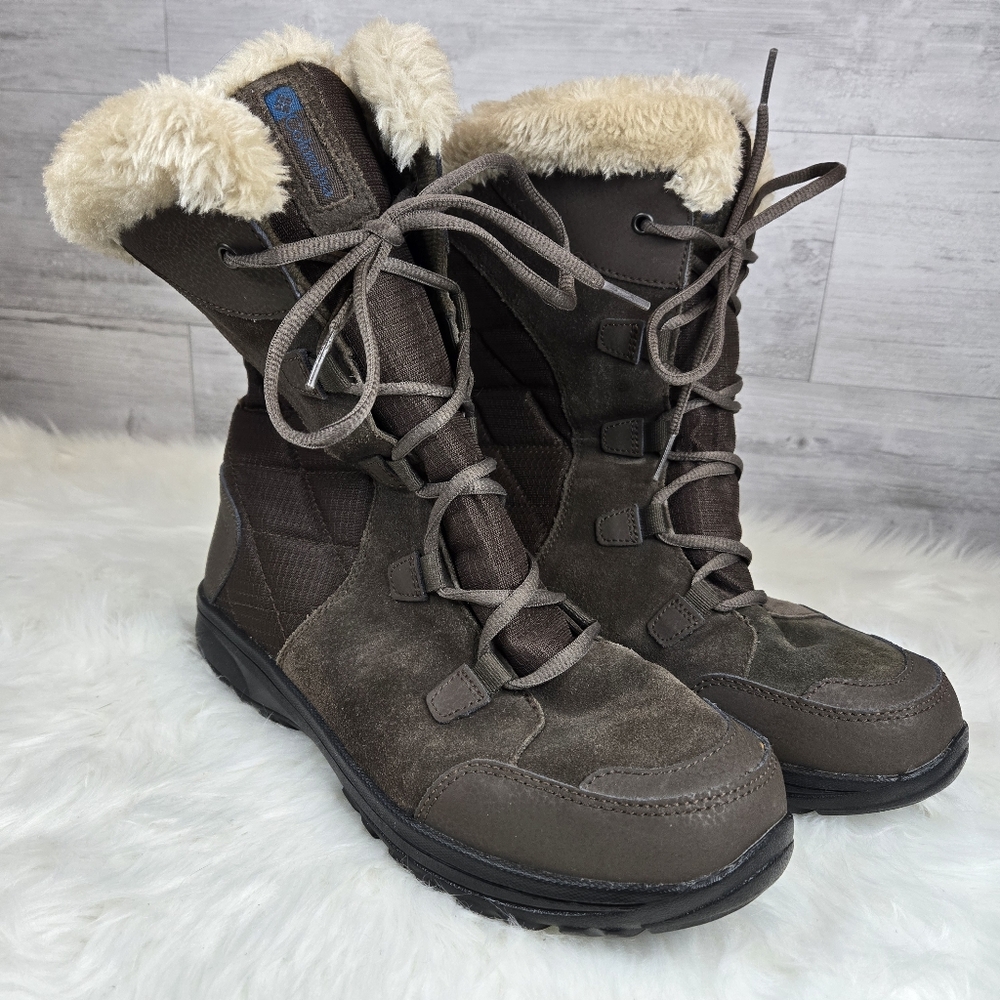 Columbia Brown Winter Boots with Cream Fur